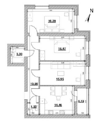 3-кімнатна 83.57 м² в ЖК Шенген від 20 403 грн/м², Львів