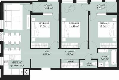 3-комнатная 86.85 м² в ЖК на Стрыйской от 25 950 грн/м², Львов