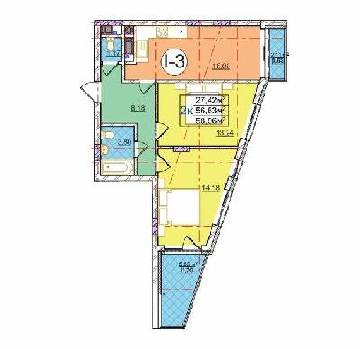 2-кімнатна 58.96 м² в ЖК на вул. Перфецького від 24 200 грн/м², Львів