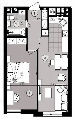 1-комнатная 48.03 м² в ЖК Парк Арена от 20 900 грн/м², Львов
