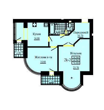 2-кімнатна 70.36 м² в ЖК на вул. Скоропадського, 14 від 12 900 грн/м², м. Трускавець