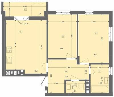 2-комнатная 62.1 м² в ЖК Этно Дом от 14 900 грн/м², с. Горишний