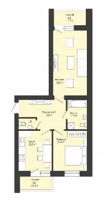 2-комнатная 60 м² в ЖК Сонячний край от 14 250 грн/м², с. Зымна Вода