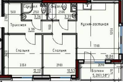 2-кімнатна 58.85 м² в ЖК Простір+ на Дачній від 32 250 грн/м², Одеса
