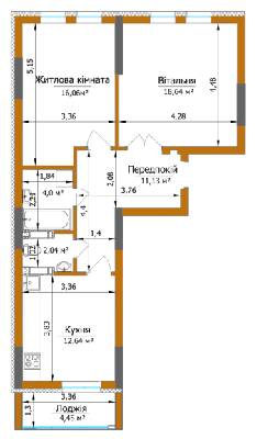 2-кімнатна 66.74 м² в ЖК Eco Dream від 37 600 грн/м², Київ