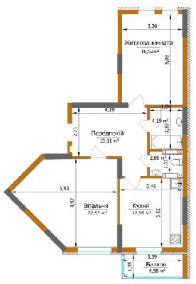 2-кімнатна 72.86 м² в ЖК Eco Dream від 27 300 грн/м², Київ