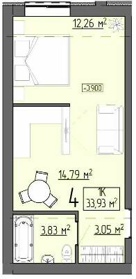 1-кімнатна 33.93 м² в ЖК Бузковий від 16 750 грн/м², м. Винники