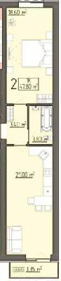 1-кімнатна 47.8 м² в ЖК Бузковий від 18 250 грн/м², м. Винники