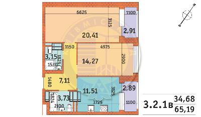 2-комнатная 65.95 м² в ЖК Twin House от 26 010 грн/м², Киев