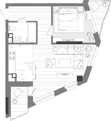 1-кімнатна 49.2 м² в ЖК Creator City від 43 396 грн/м², Київ