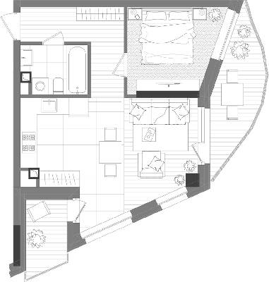 1-кімнатна 48.34 м² в ЖК Creator City від 44 963 грн/м², Київ