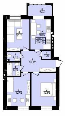 3-комнатная 70.62 м² в ЖК Вилла Севилья от 16 950 грн/м², г. Винники