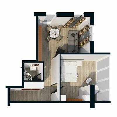 1-кімнатна 52.17 м² в КБ Crystal House від 20 350 грн/м², с-ще Ліски