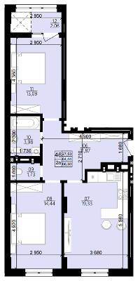 2-комнатная 66.5 м² в ЖК Свитанок от 22 800 грн/м², Львов
