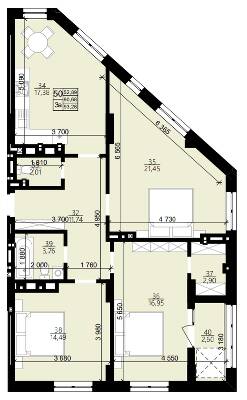 3-комнатная 93.28 м² в ЖК Свитанок от 20 700 грн/м², Львов