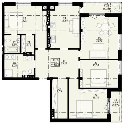 4-комнатная 126.24 м² в ЖК Hygge от 20 150 грн/м², пгт Брюховичи
