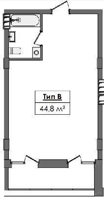 1-комнатная 44.8 м² в ЖК Жовтневый от 40 200 грн/м², Днепр