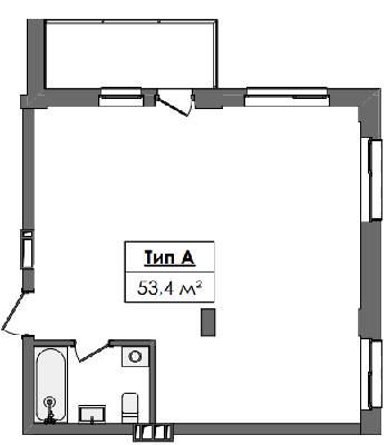 2-комнатная 53.4 м² в ЖК Жовтневый от 30 700 грн/м², Днепр