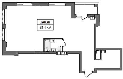 2-комнатная 68.4 м² в ЖК Жовтневый от 37 350 грн/м², Днепр
