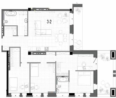 3-комнатная 135 м² в КД на Короленко от 33 150 грн/м², Днепр