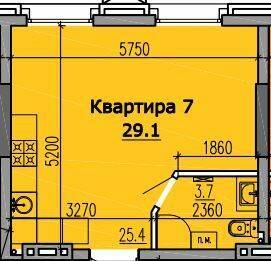 1-кімнатна 29.1 м² в КБ Класік Хол від 39 150 грн/м², Дніпро