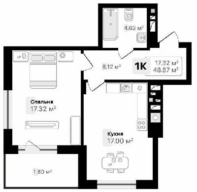 1-кімнатна 48.87 м² в ЖК AUROOM FOREST від 18 000 грн/м², м. Винники
