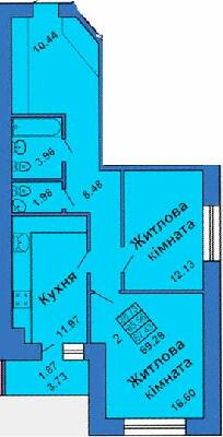 2-комнатная 69.29 м² в ЖК на ул. Весенняя, 9 от 24 000 грн/м², Полтава