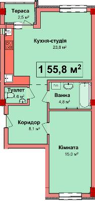Двокімнатні в КБ Карнаухова 58