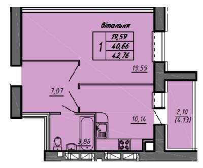 1-кімнатна 42.76 м² в ЖК на вул. Чернівецька, 71 від 14 300 грн/м², Тернопіль