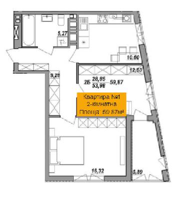 2-кімнатна 59.87 м² в ЖК Адамант від 13 800 грн/м², Тернопіль