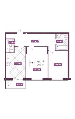 2-комнатная 67.58 м² в ЖК Голосеевский от 51 030 грн/м², Киев