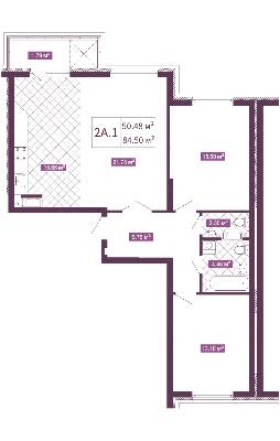 2-комнатная 84.5 м² в ЖК Голосеевский от 52 298 грн/м², Киев