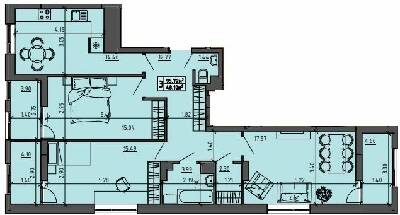 3-кімнатна 95.72 м² в ЖК на вул. Винниченко, 8а від 17 500 грн/м², Тернопіль