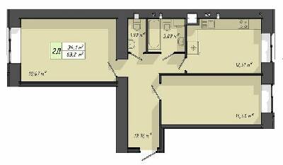 2-кімнатна 63.2 м² в ЖК Львівський від 18 000 грн/м², Тернопіль
