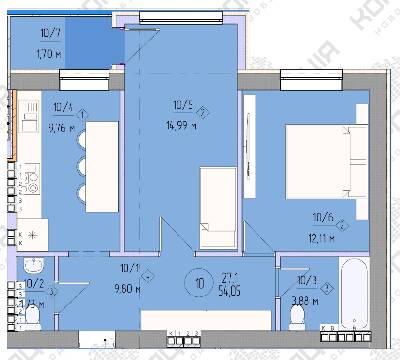 2-комнатная 54.05 м² в ЖК Брест от 18 700 грн/м², Ужгород