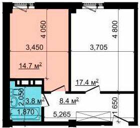1-кімнатна 44.3 м² в ЖК Криптон від 22 000 грн/м², Харків
