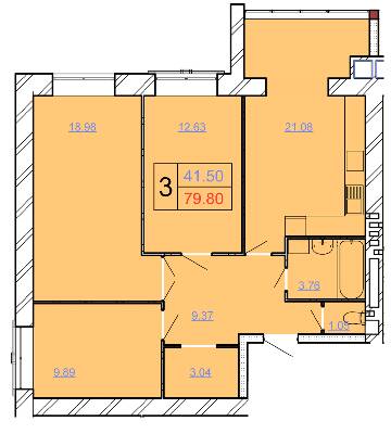 3-комнатная 79.8 м² в ЖК Avila Lux II от 19 000 грн/м², Хмельницкий