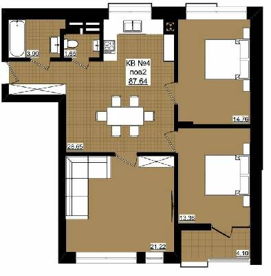 3-комнатная 87.64 м² в ЖК Фордевинд от 22 650 грн/м², Черновцы