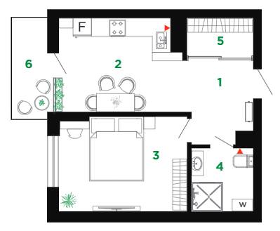 1-комнатная 44 м² в ЖК Comfort Park от 24 000 грн/м², Ивано-Франковск