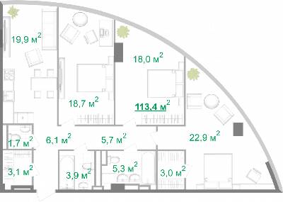 3-комнатная 113.3 м² в МФК Intergal City от 71 189 грн/м², Киев