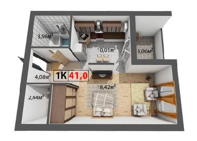 1-кімнатна 41 м² в ЖК Квартал Краківський від 11 900 грн/м², с. Вовчинець