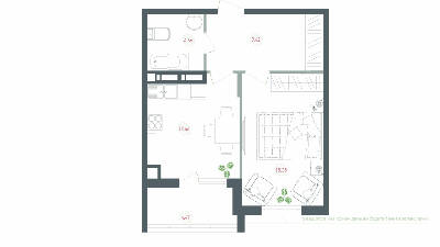 1-комнатная 46.3 м² в ЖК Озерный гай (Гатное) от 24 853 грн/м², с. Гатное