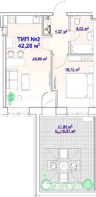 1-комнатная 42.28 м² в ЖК BARVY от 21 450 грн/м², Днепр