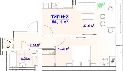 1-комнатная 54.11 м² в ЖК BARVY от 21 450 грн/м², Днепр