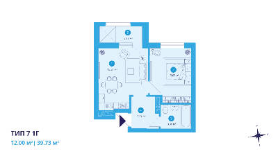 1-кімнатна 39.73 м² в ЖК SKY AVENUE від 37 506 грн/м², Київ