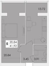 1-комнатная 41.92 м² в ЖК GREEN VILLAGE от 12 200 грн/м², Житомир