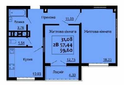 2-комнатная 59.6 м² в ЖК Варшавський от 14 100 грн/м², г. Ковель