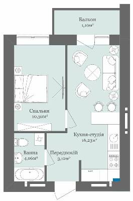 1-кімнатна 34.81 м² в ЖК West Towers від 20 250 грн/м², Ужгород