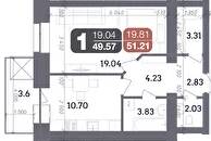 1-кімнатна 51.21 м² в ЖК Стандарт від 23 000 грн/м², Полтава
