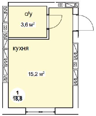 1-кімнатна 18.8 м² в ЖК Нова Данія від 20 600 грн/м², с. Софіївська Борщагівка